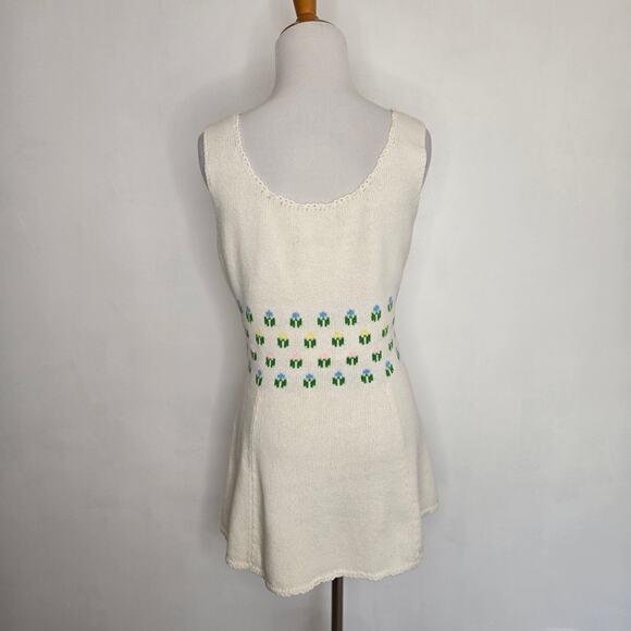 Vintage Tennisknit by Hampton Court Mini Knit Dress Floral 1970s Rare Women - Picture 3 of 11